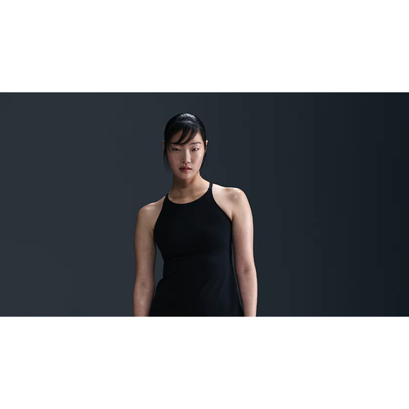 Nike Swim Essential Women's Lace-Up High-Neck Tankini Top Size Small Black - Picture 1 of 6